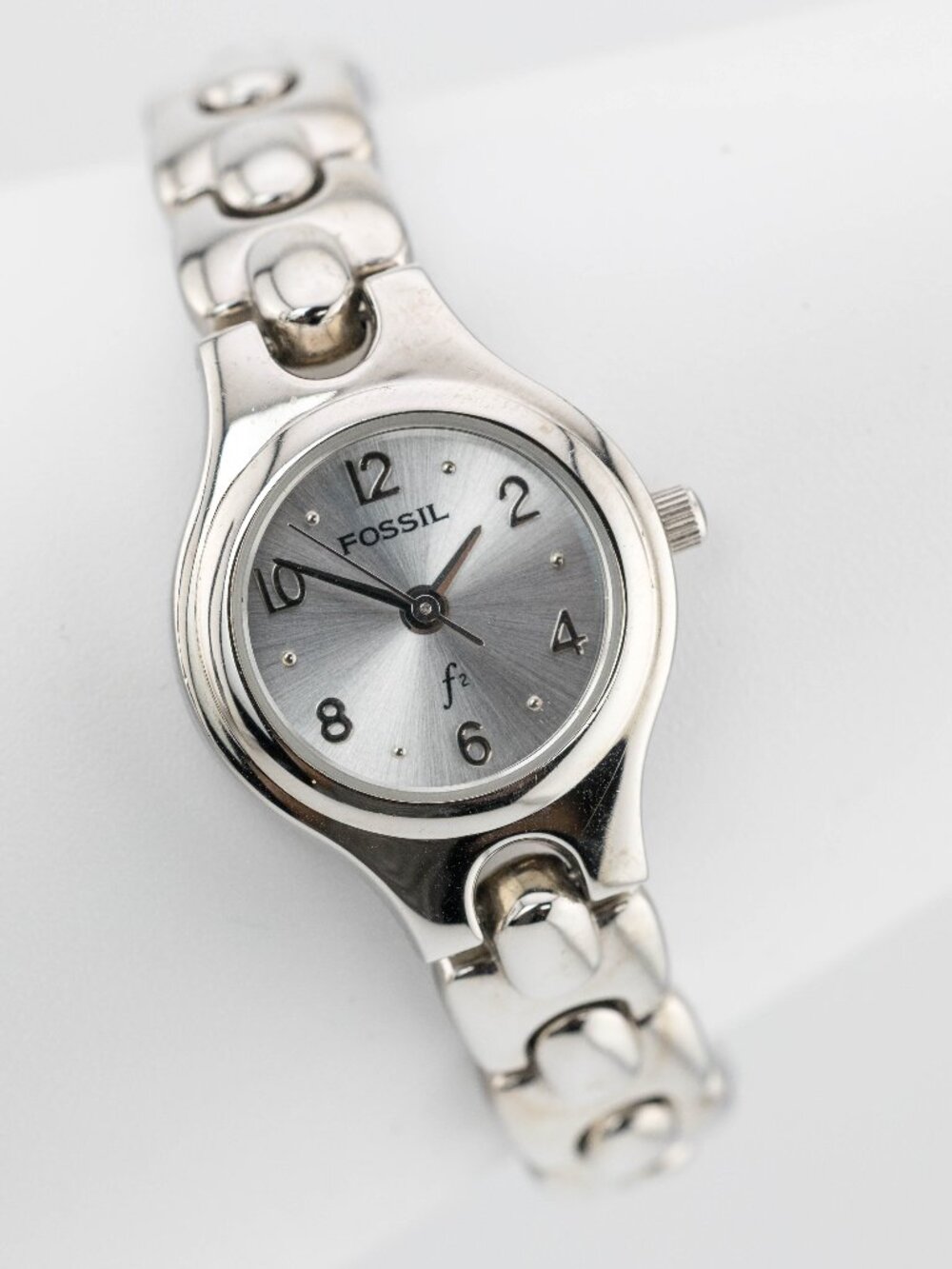 Vintage Fossil F2 ES-8862 Silver Tone Quartz Analog Women's Watch New Battery
